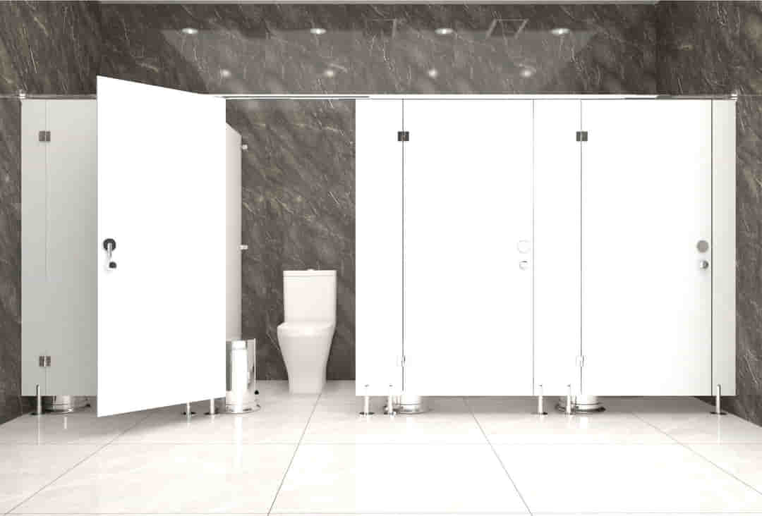gambar gambar Compact-Toilet-Cubicle - Solid-Colour 101 T White