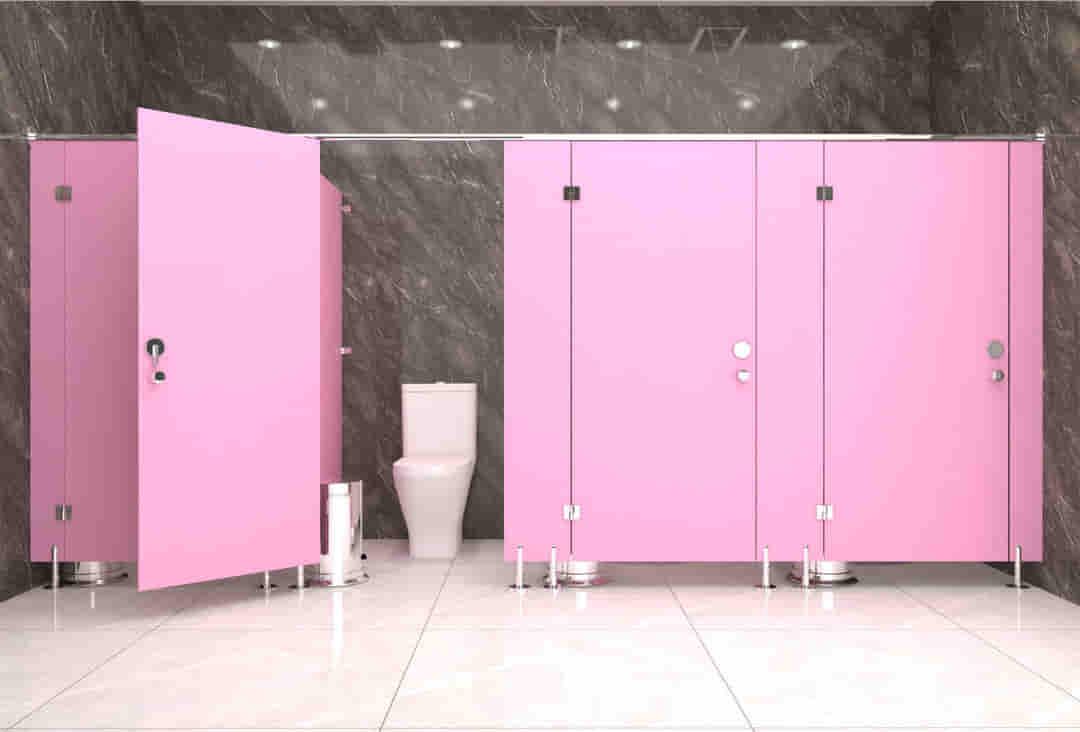 gambar gambar Compact-Toilet-Cubicle - Solid-Colour 109 T Pink