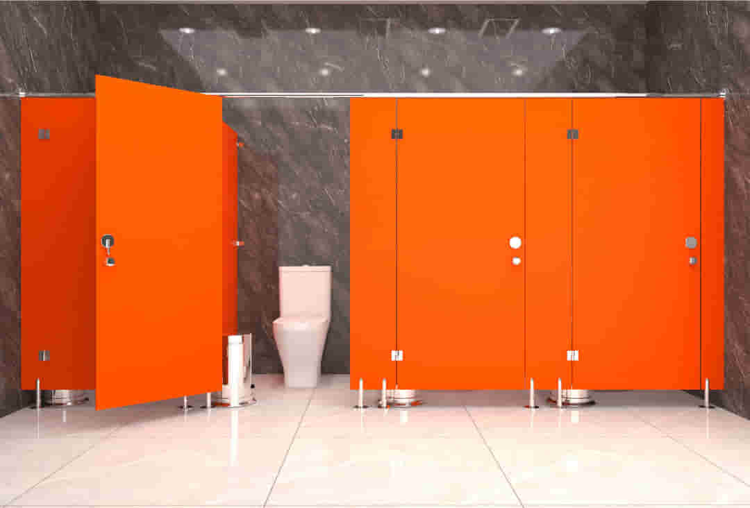 gambar gambar Compact-Toilet-Cubicle - Solid-Colour 118 T Orange