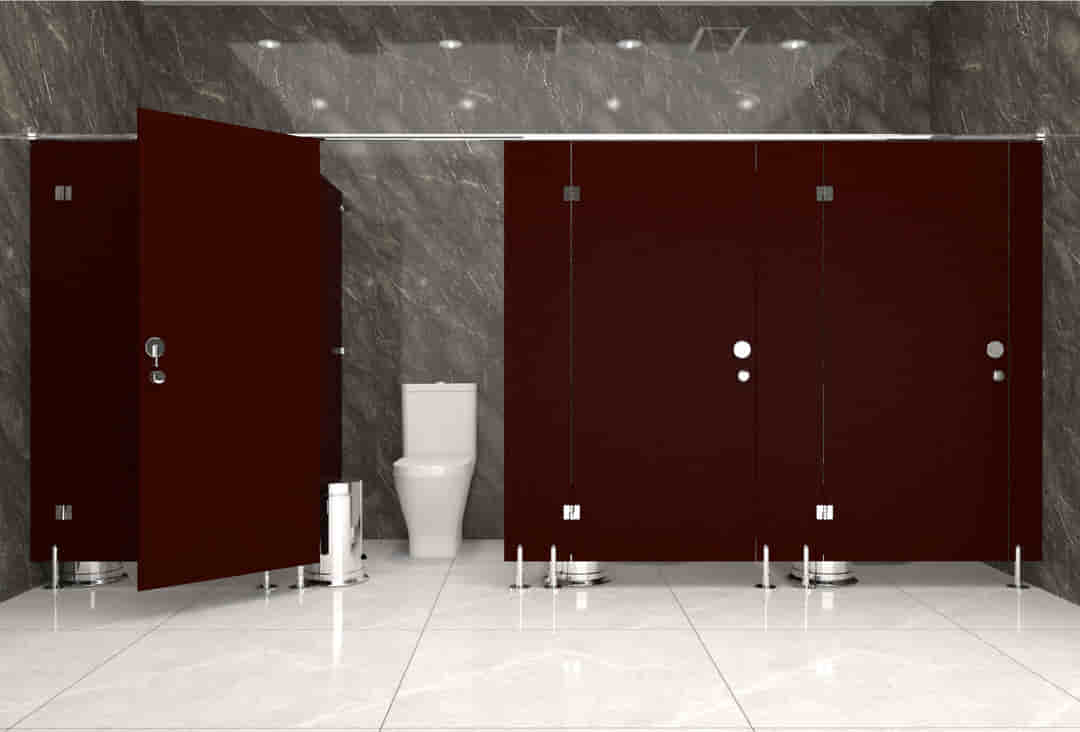 gambar gambar Compact-Toilet-Cubicle - Solid-Colour 122 T Chocolate Brown