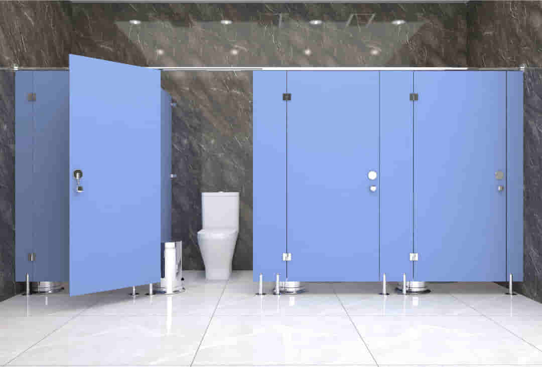gambar gambar Compact-Toilet-Cubicle - Solid-Colour 127 T Inky Blue