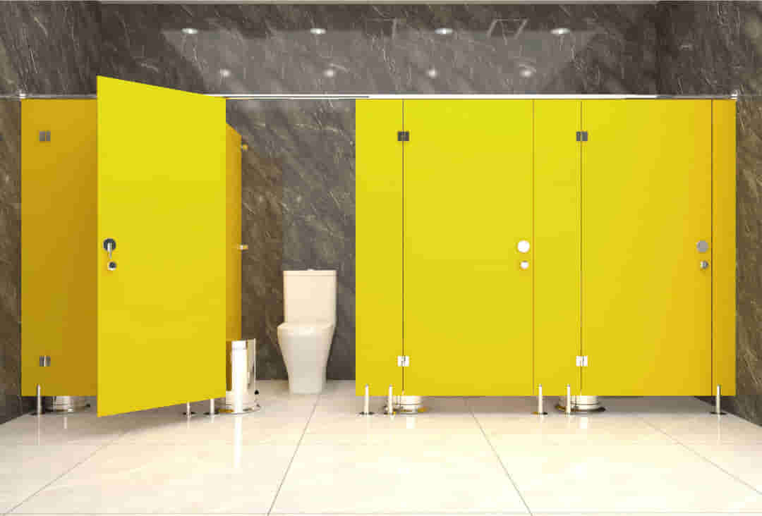 gambar gambar Compact-Toilet-Cubicle - Solid-Colour 130 T Yellow