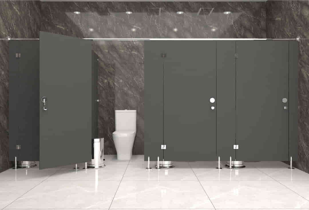 gambar gambar Compact-Toilet-Cubicle - Solid-Colour 133 T Dark Grey